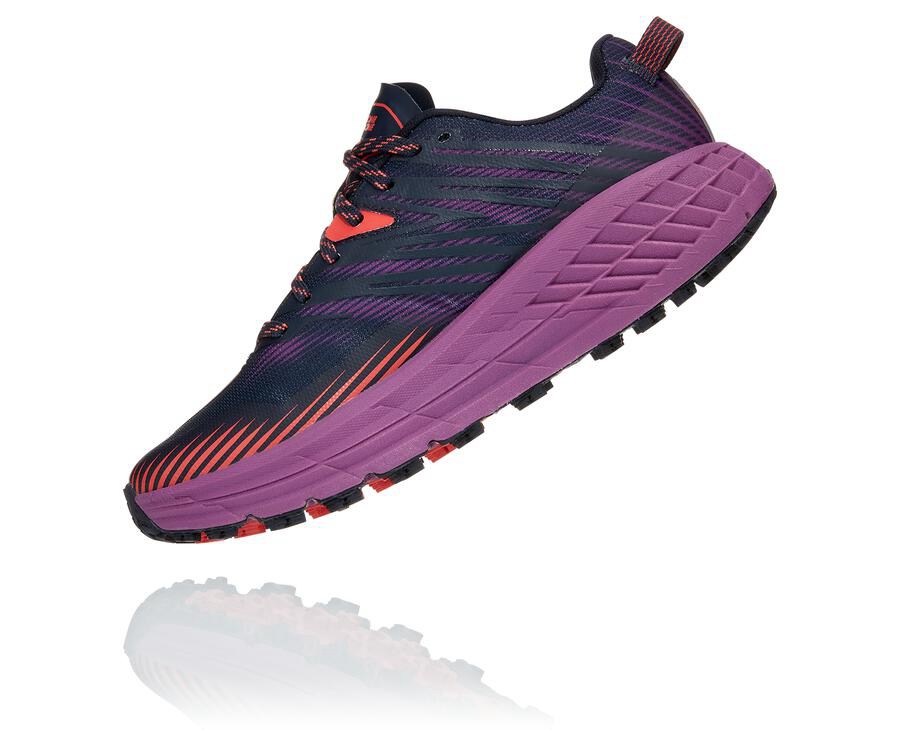 Hoka Australia One One Speedgoat 4 - Womens Trail Shoes Navy - AMUSG-4608